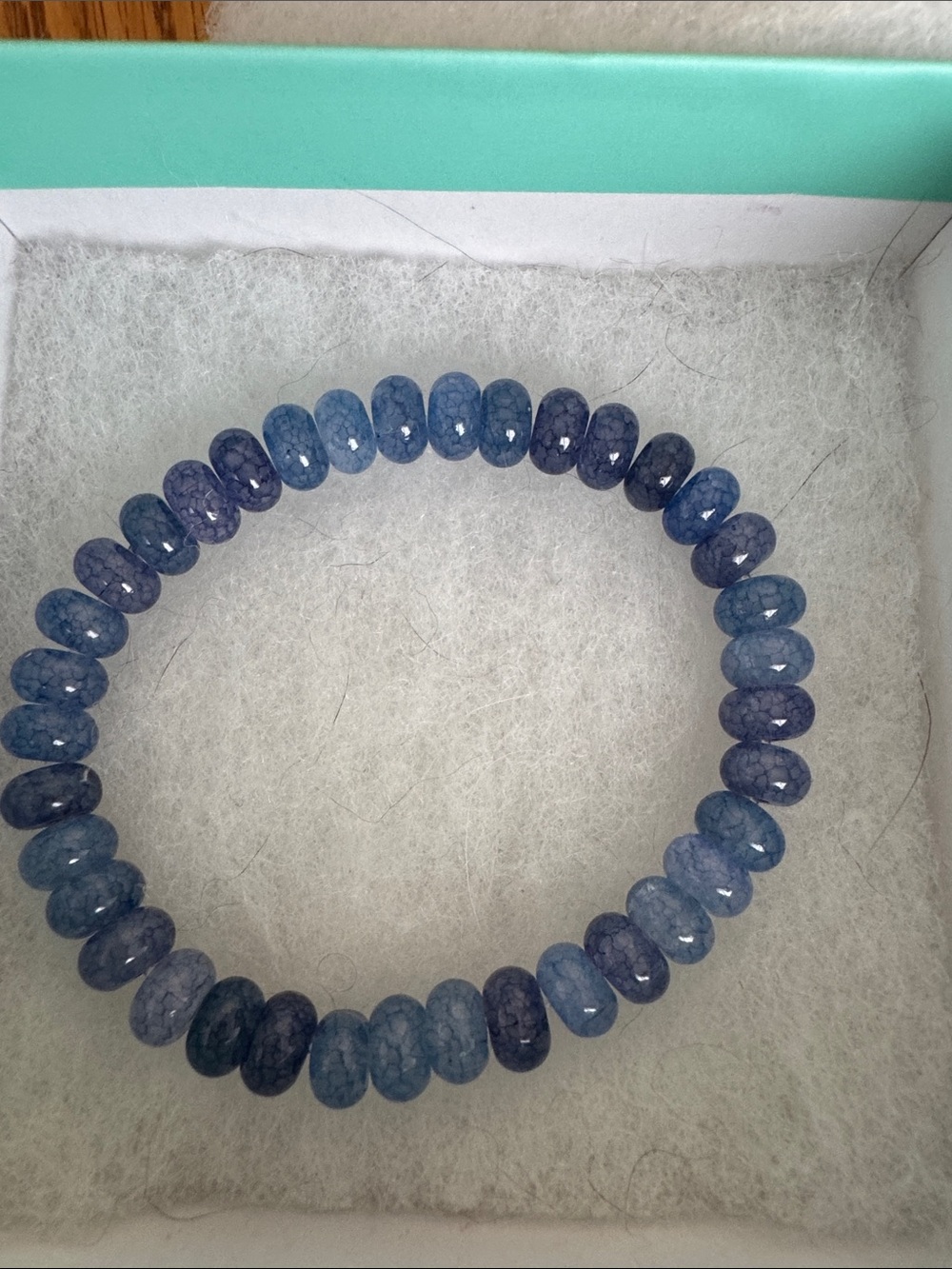bloom Blue Faceted Bead Stretch Bracelet Trendy Fashion Jewelry